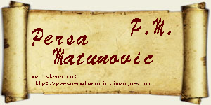 Persa Matunović vizit kartica